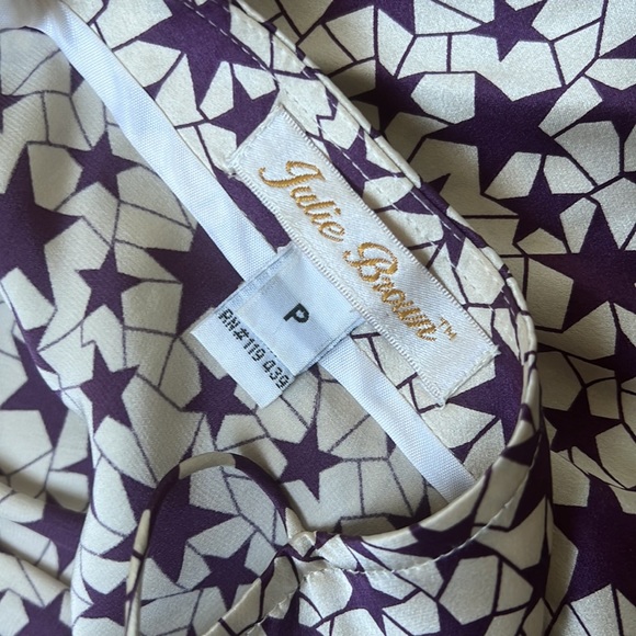 Julie Brown Purple Silk Star cross back short dress - Picture 6 of 7